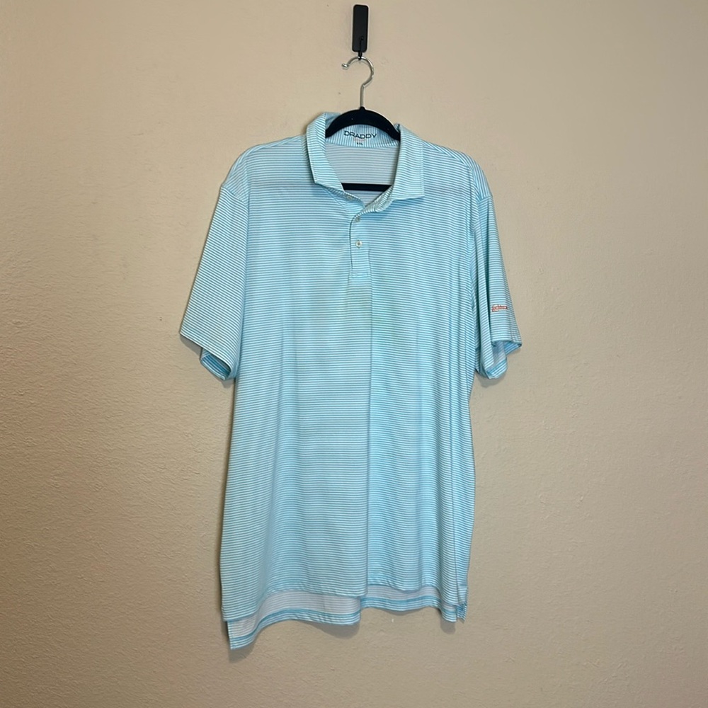 Draddy Sport Polo Golf Shirt Mens Striped w‎ Logo Size XXL